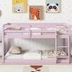 preview thumbnail 2 of 10, Pink Twin Size Wood Loft Bed with Ladder and Fence