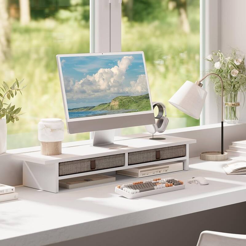 Fenge Dual Monitor Stand, 2 Tiers Monitor Riser for Desk