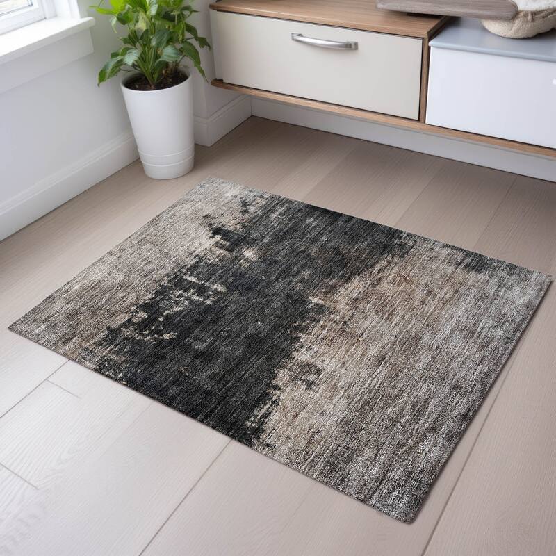 Premium Washable Super Soft Modern Steely Mayfield Rug - Taupe - 1'8" x 2'6"