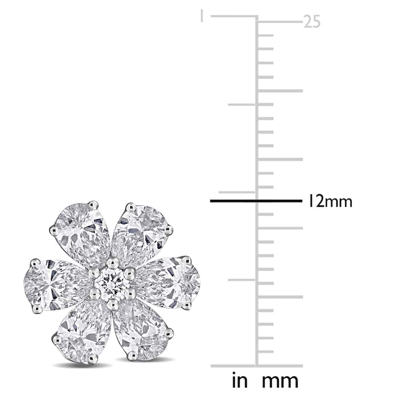 Miadora 3ct TW Lab-Grown Diamond Flower Stud Earrings 14k White Gold