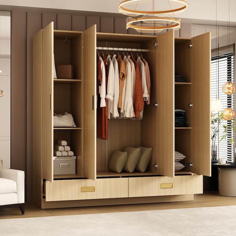 Large Wardrobe w/Optional Top Cabinet Bedroom Accent Closet Cabinet