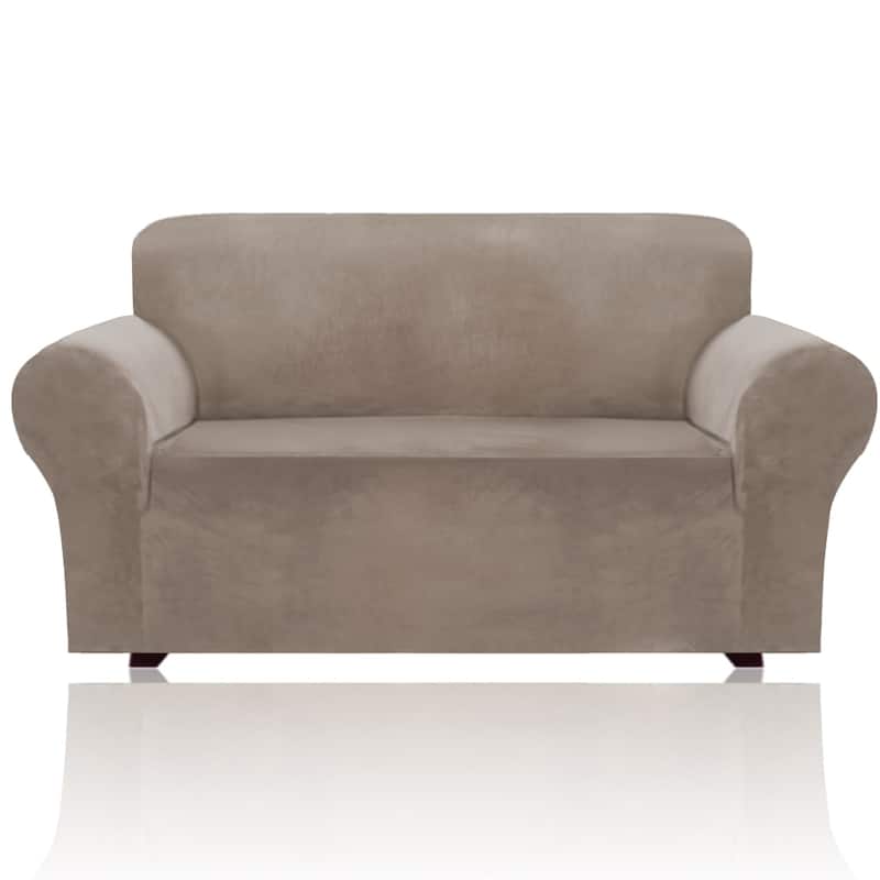 1-Piece Stretch Velvet Plush Sofa Slipcover