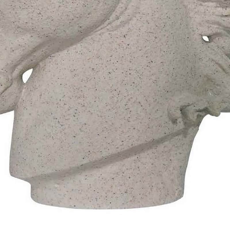 25 Inch Horse Head Figurine Statuette, Lifelike Design, White Resin