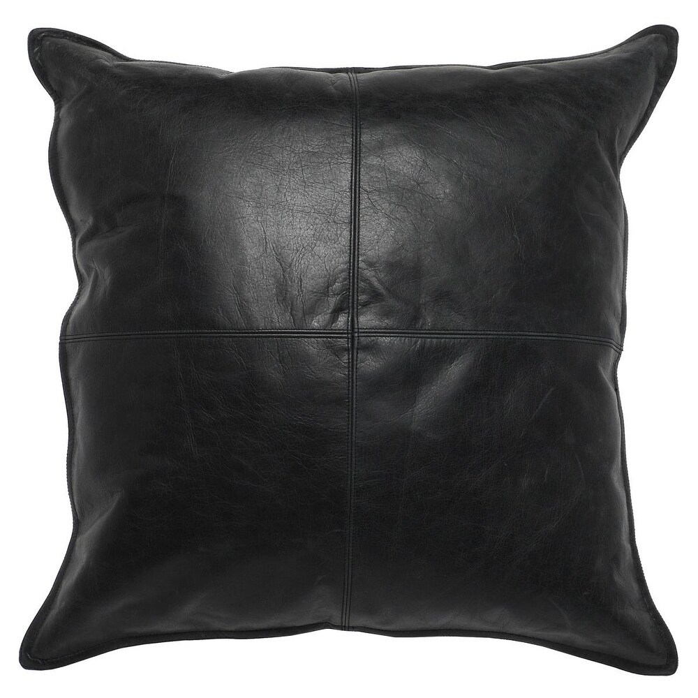 Black leather pillow shop