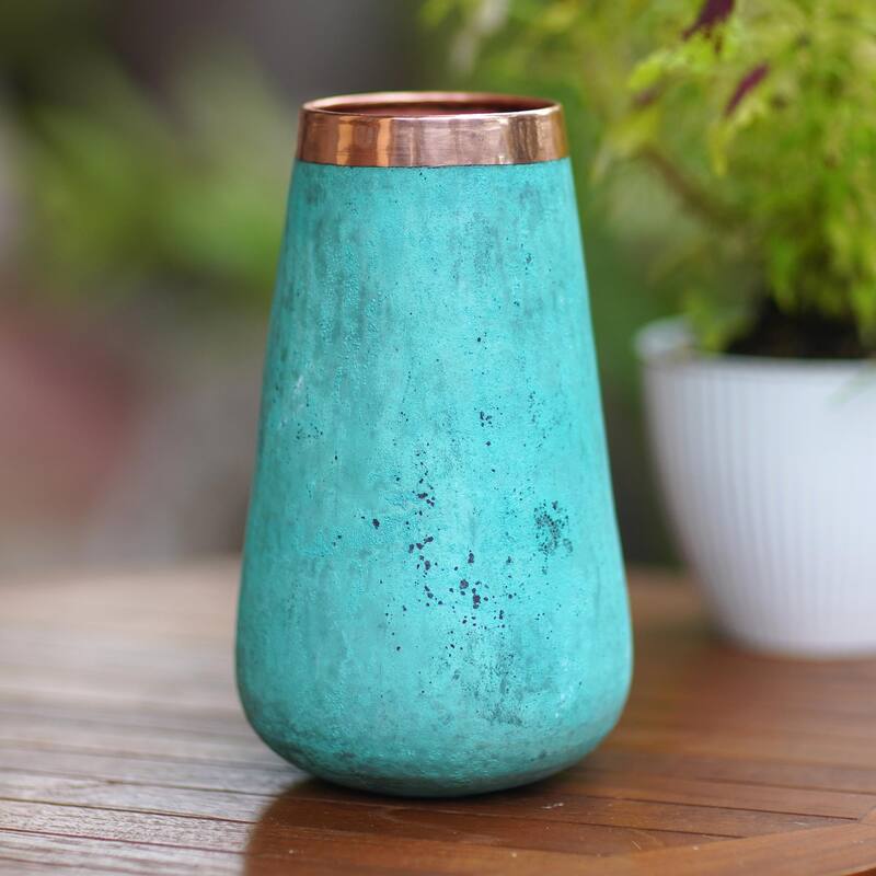 Novica Handmade Royal Java Copper Vase (8.25 Inch)