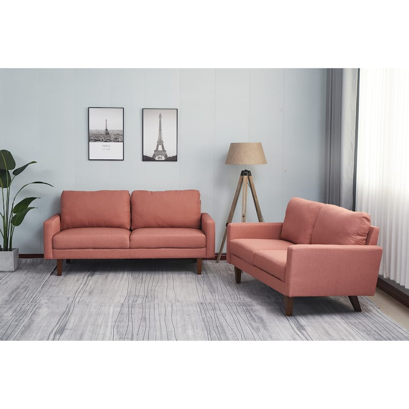 Linen 2 Piece Loveseat and Sofa Living Room Set