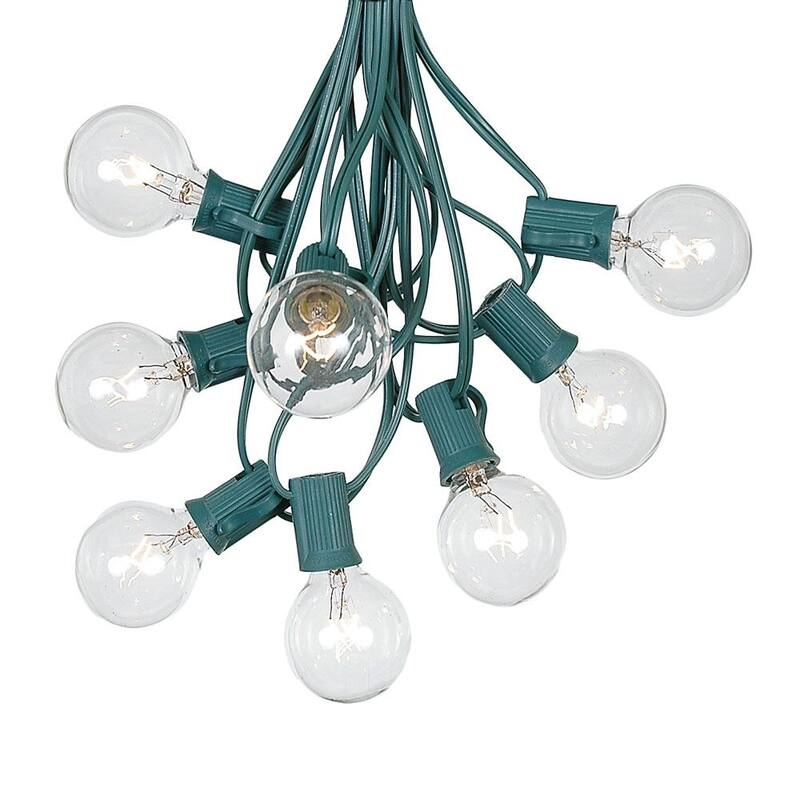 25 Foot G40 Outdoor Globe Patio String Lights - Set of 25 G40 Globe Bulbs - Clear