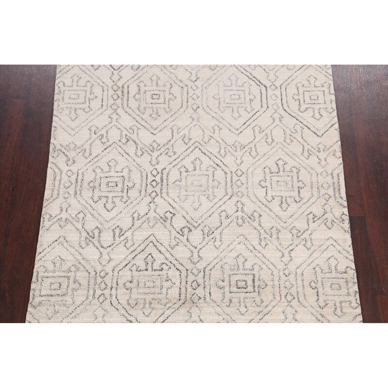 Geometric Oriental Gabbeh Area Rug Wool Handmade Modern Carpet - 5'0" x 7'10"