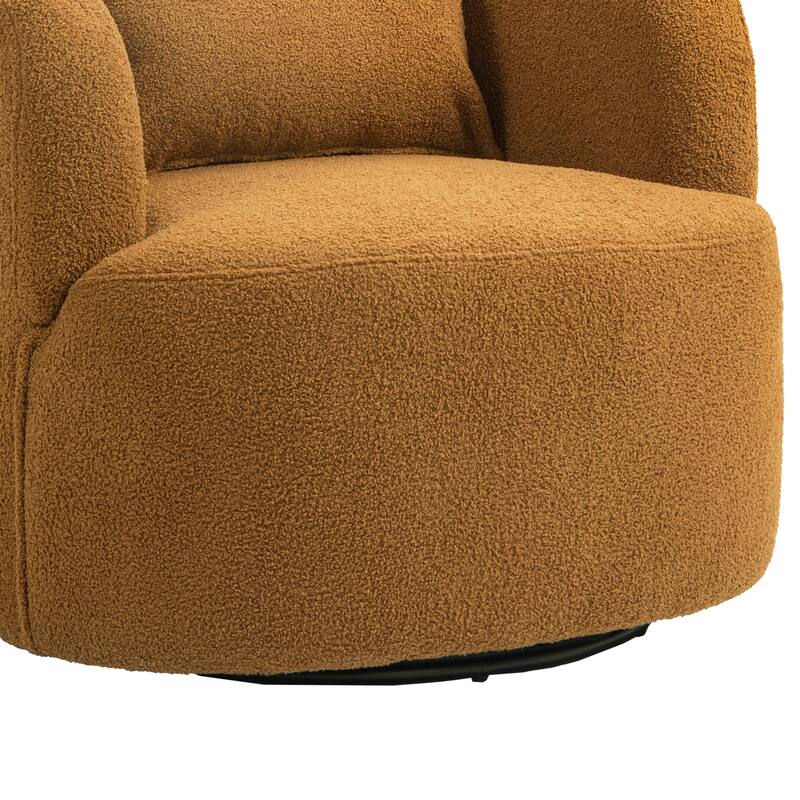 Set of 2 Single Accent Chair Teddy Swivel Barrel Chairs