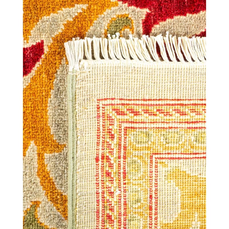 Overton Hand Knotted Wool Vintage Inspired Modern Contemporary Arts & Crafts Ivory Area Rug - 6' 4" x 9' 2"