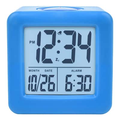 Equity by La Crosse Blue Soft Cube LCD Alarm Clock with Smart Light