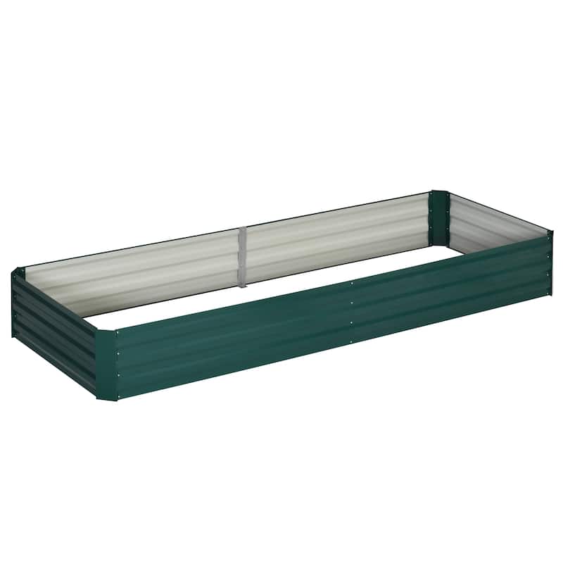 Outsunny 95" x 36" x 12" Galvanized Raised Garden Bed, Metal Elevated Planter Box, Easy DIY and Cleaning for Growing Flowers