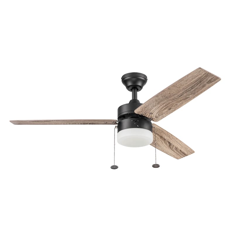48" Prominence Home Reston Bronze Farmhouse LED Ceiling Fan with Light, Pull Chain - 48