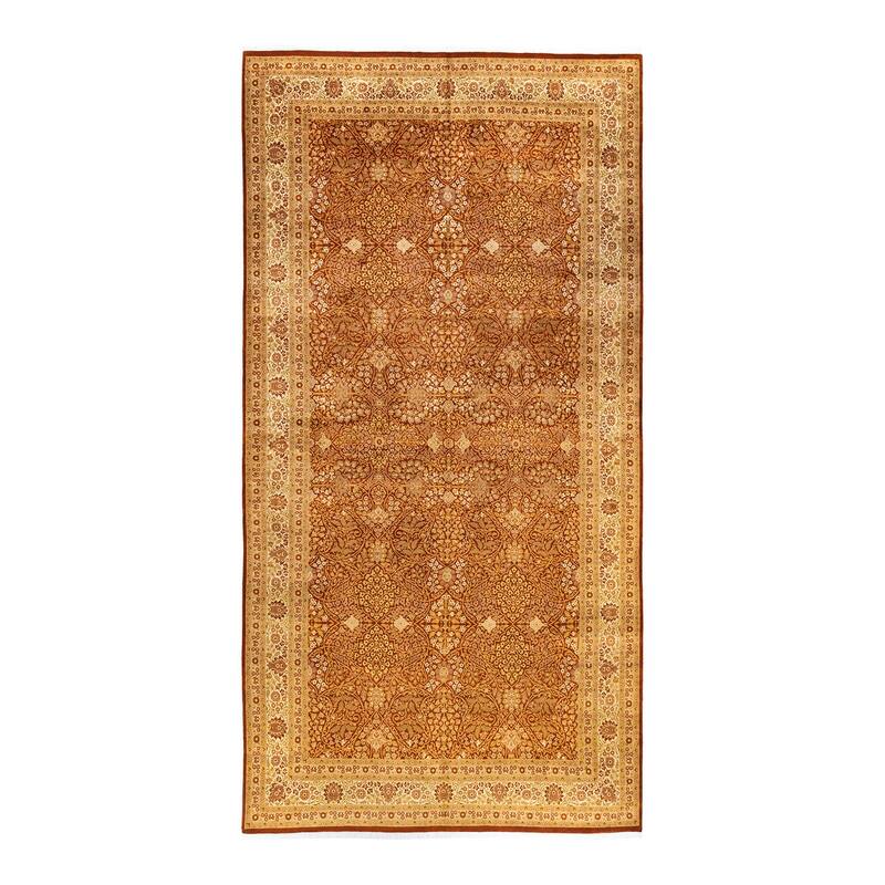 Overton Hand Knotted Wool Vintage Inspired Traditional Mogul Orange Area Rug - 12 x 15+