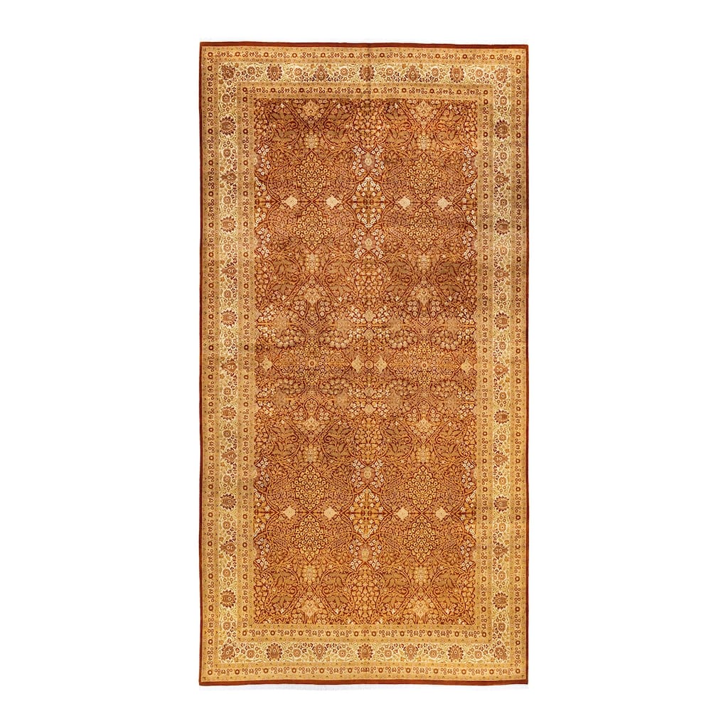 Overton Hand Knotted Wool Vintage Inspired Traditional Mogul Orange Area Rug - 12 x 15+
