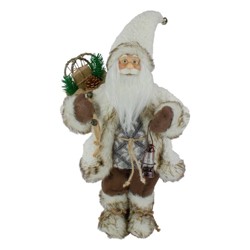 12" Snow Lodge Santa Christmas Figure with Lantern