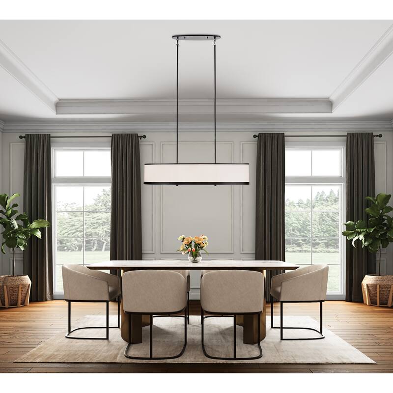 Artcraft High Street 8 Linear Oval-Light Island-Light 15" - Black Finish - Black