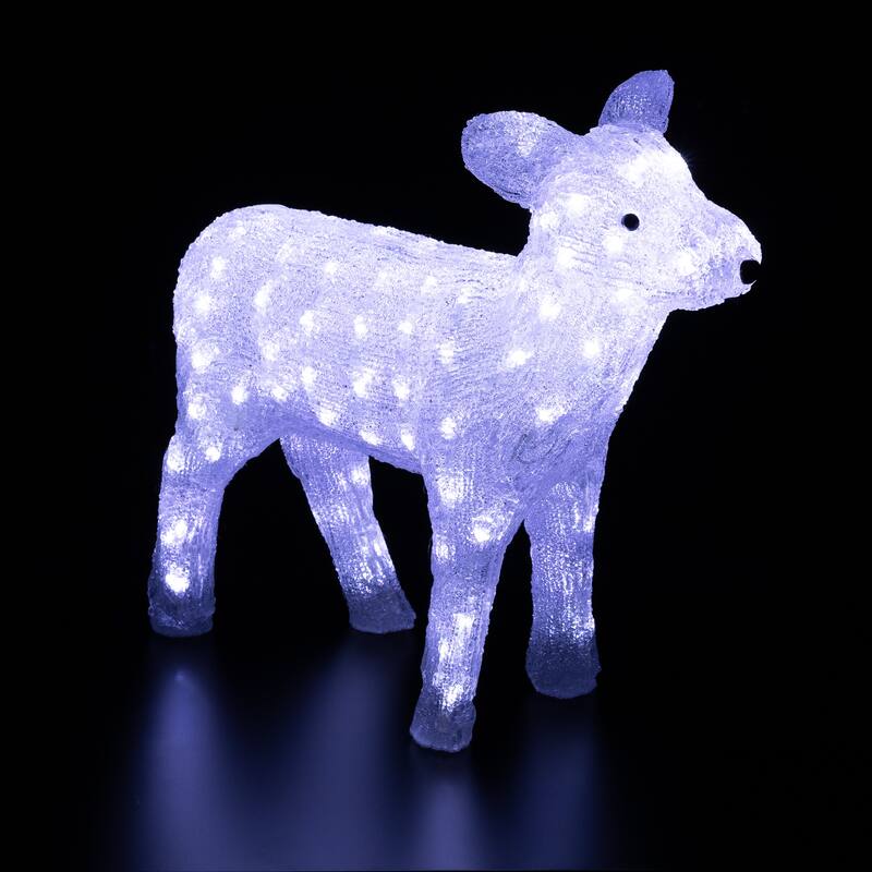 18" Lighted Acrylic Baby Reindeer Christmas Outdoor Decoration - Clear