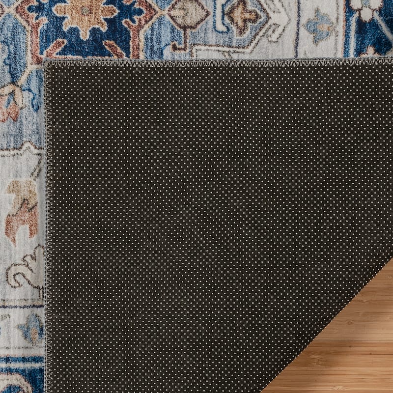 Gertmenian Crystal Print Washable Digital Printed Flat Pile Polyester Slip Resistant Area Rug Collection