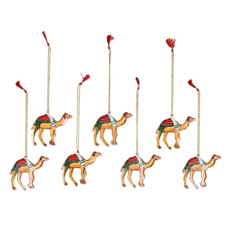 Novica Handmade Christmas Camels Wood Ornaments (Set Of 6)