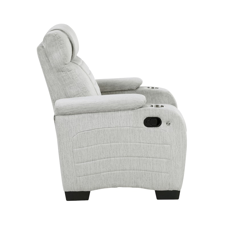 Coast 38.5" Microfiber Manual Recliner - Storage Arm, Cup Holder & LED