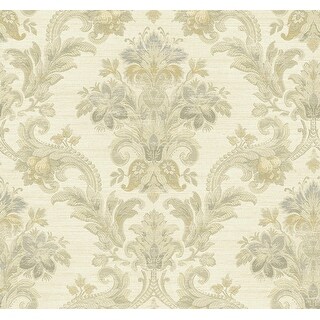 Seabrook Designs Moena Damask Unpasted Wallpaper - 27 in W x 27 ft. L ...