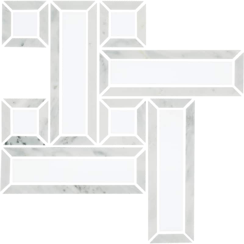 Daltile Gamma 2" Natural Stone Basketweave Wall and Floor Mosaic Tile (Set of 10)