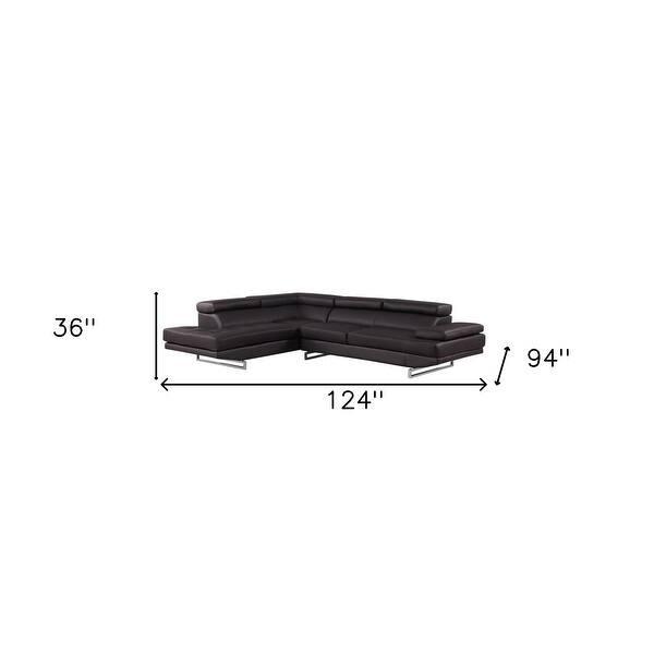 Black Leather L Shaped Two Piece Corner Sectional Black Leather L Shaped Two Piece Corner Sectional