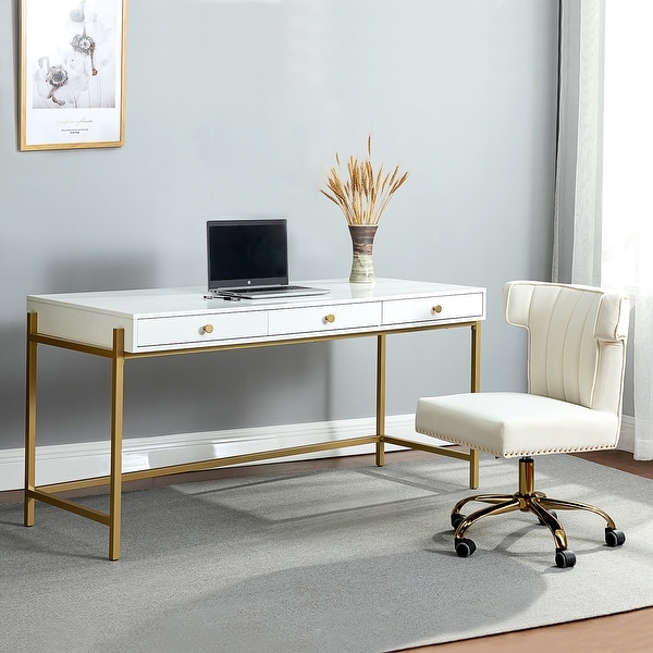 Writing desk top with gold legs