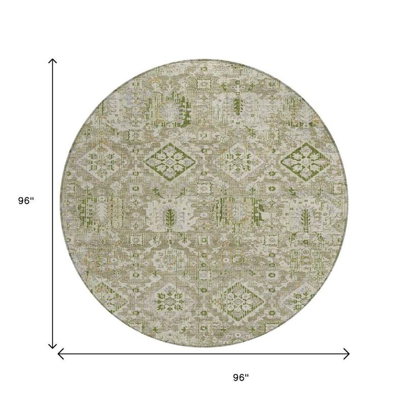 HomeRoots Floral Medallion Traditional Rectangle Outdoor Rug