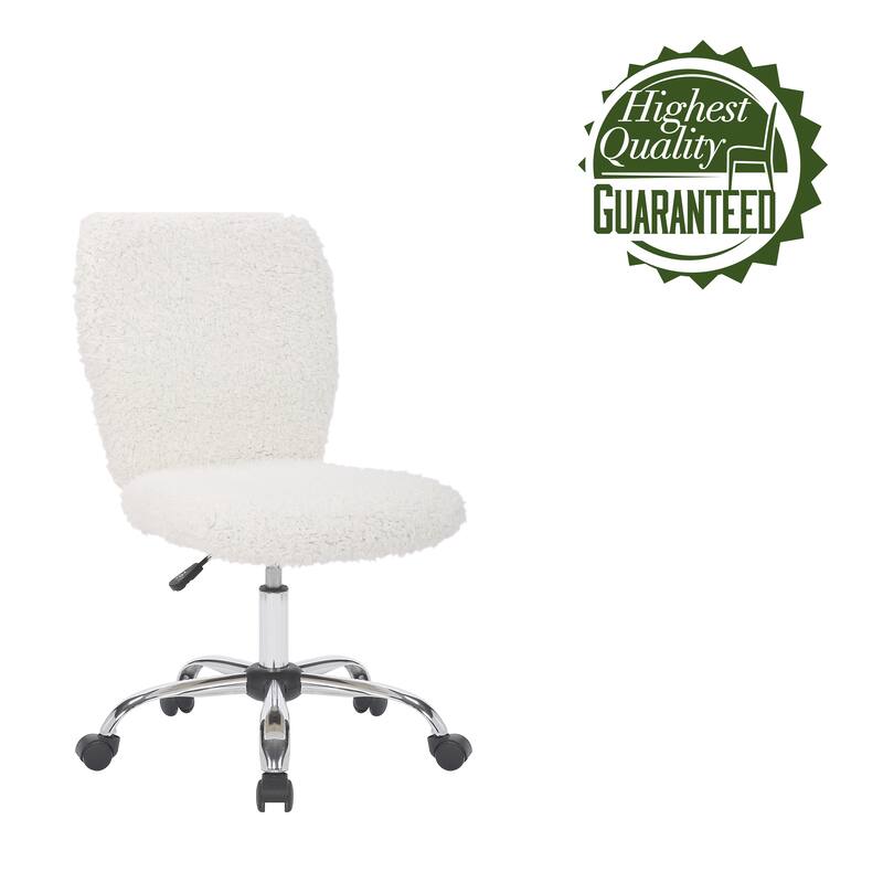 Porthos Home Alva Swivel Office Chair, Shaggy Fabric Upholstery