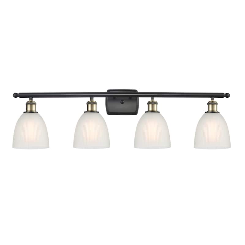 Innovations Lighting Castile 4 Light 36" Wide Bathroom Vanity Light - Black Antique Brass / White
