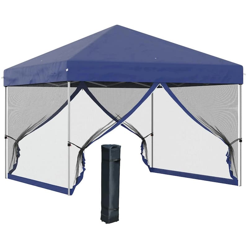 10'x10' Pop Up Canopy Tent, Adjustable Height,Wheeled Bag,Screen Room
