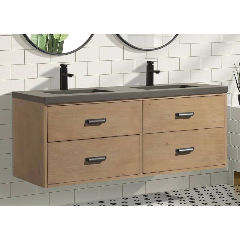 Ari Bath Kane 55" Bathroom Vanity Weathered Fir