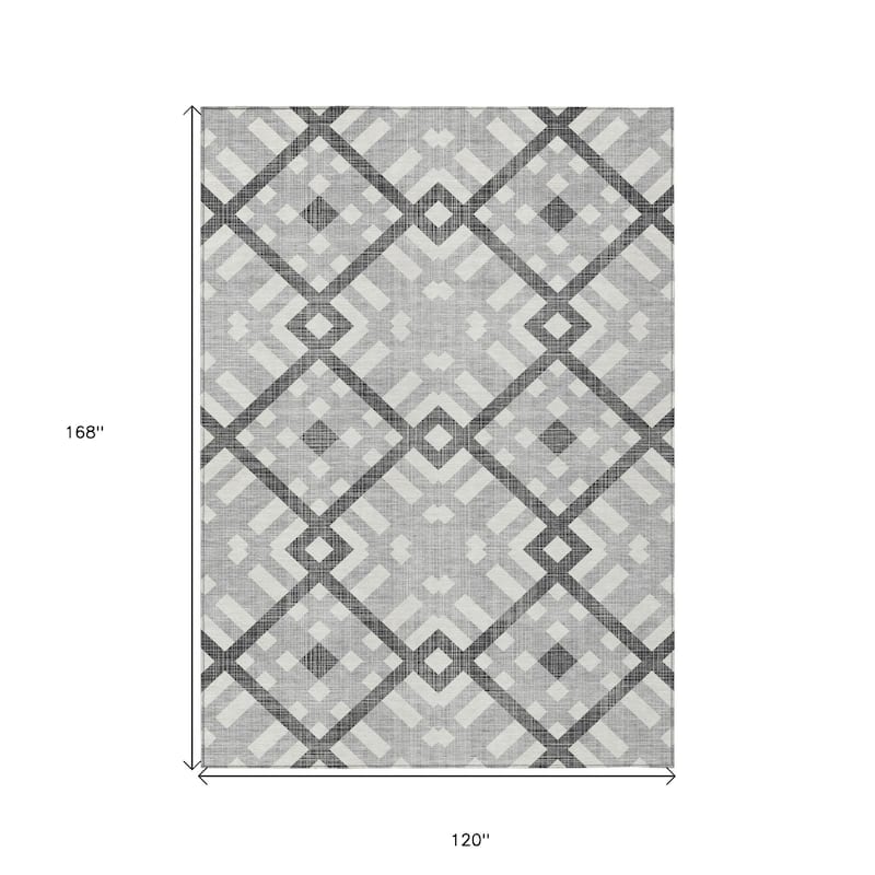 HomeRoots Geometric Transitional Rectangle Outdoor Rug