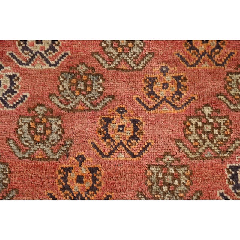 Hand Knotted Oriental 100% Wool Carpet Traditional Geometric Oranges & Rust Shiraz Area Rug - 7' 9'' X 5' 0''