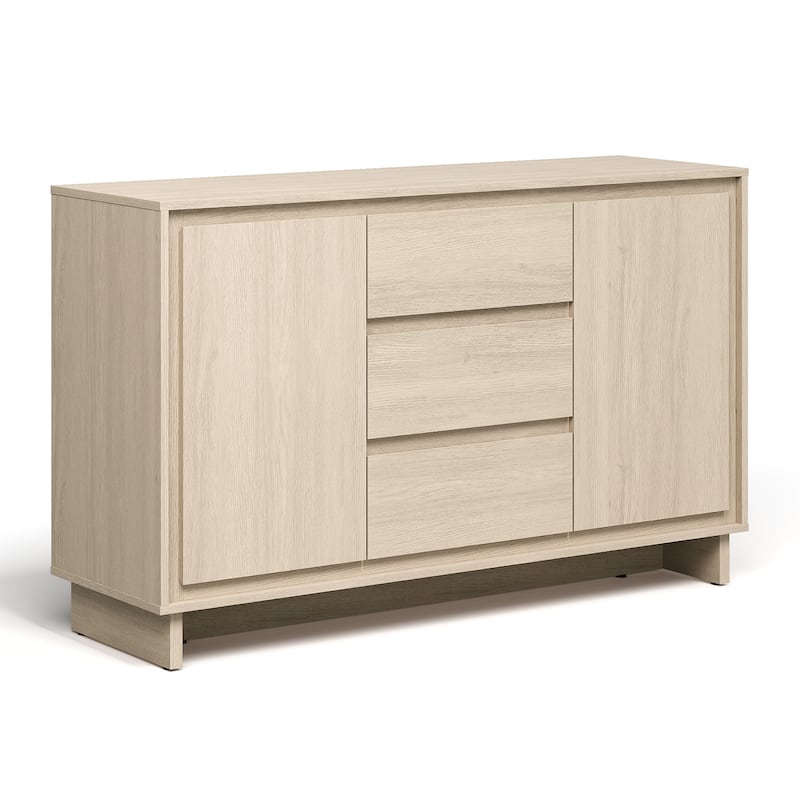 Modern Storage Cabinet with 2 Doors, 3 Drawers & Framed Edge Design - N/A