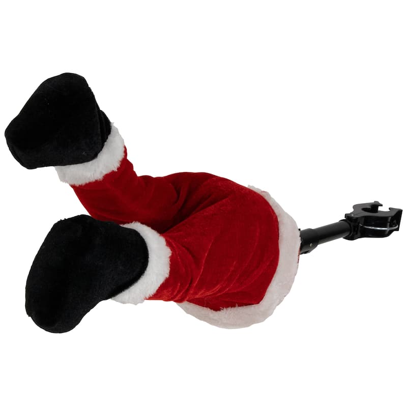 Animated Musical Santa 's Kicking Legs Christmas Village Decor 25.5" - Red