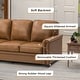 preview thumbnail 62 of 70, Rita Transitional Living Room 3-Seat Genuine Leather Nailhead Sofa with Solid Wood Legs and Removable Cushions