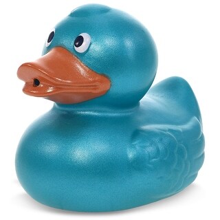 DolliBu Metallic Blue Duck Bath Buddy Squirter For Toddlers - 2.7Lx2.2Wx2.3H inches