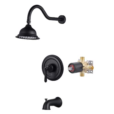 WOWOW Single Handle 1-Spray Tub and Shower Faucet with Valve Included