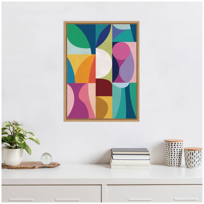 Kate and Laurel Abstract 01 by Rachel Lee Framed Canvas Wall Art Print