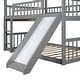 preview thumbnail 17 of 25, Full-over-Full Triple Bunk Bed with Built-In Ladder and Slide