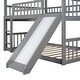 preview thumbnail 8 of 13, Triple Full Bunk Bed with Slide, Ladder & Guardrails - Safe & Spacious