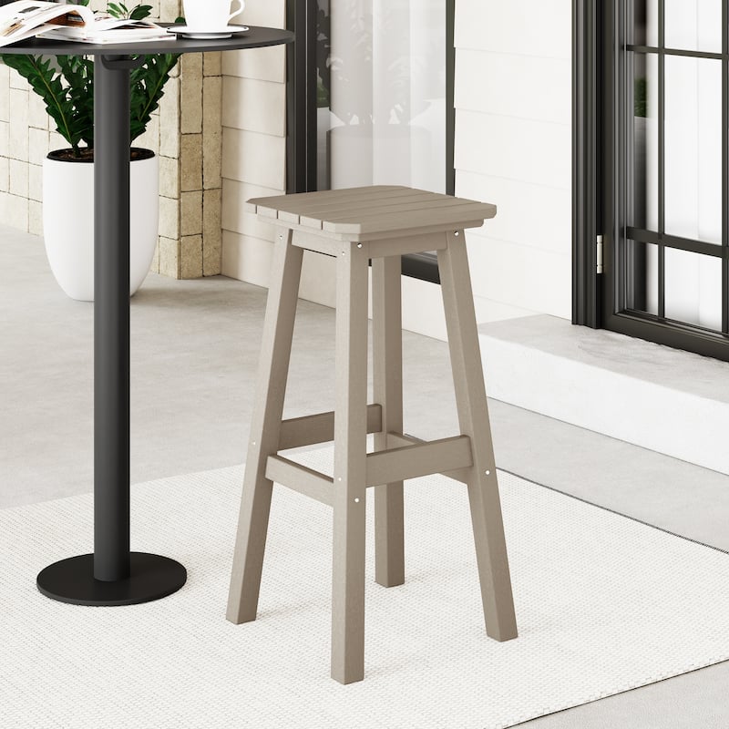 Polytrends Laguna Hdpe All Weather Outdoor Patio 29" Square Bar Stool