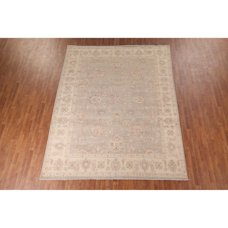 Hand Knotted Oriental 100% Wool Carpet Transitional All-Over Beige & Ivories Oushak Area Rug - 10' 2'' X 8' 2''