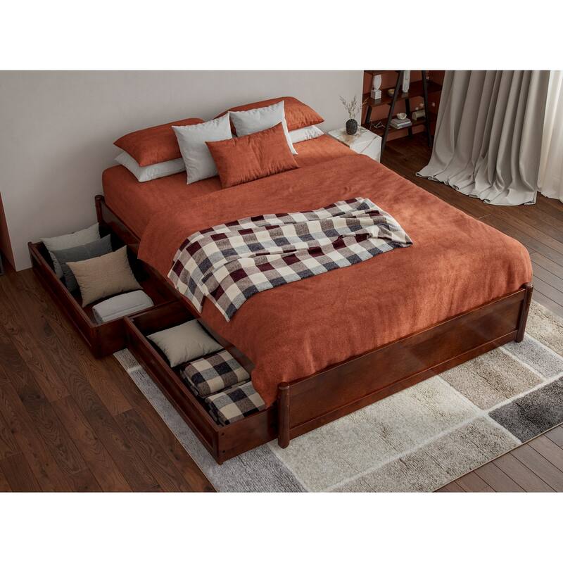 Barcelona Panel Platform Bed with Storage Drawers