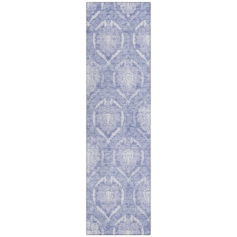 Machine Washable Indoor/ Outdoor Chantille Traditional Damask Rug