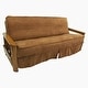 preview thumbnail 5 of 17, Blazing Needles Full Size Microsuede Futon Slip Cover - 55 x 75 Saddle Brown