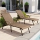 preview thumbnail 24 of 72, Outdoor Patio Lounger Aluminum Adjustable Chaise Lounge Chairs with Arms (Set of 2/4) - See Picture Brown, 2PCS